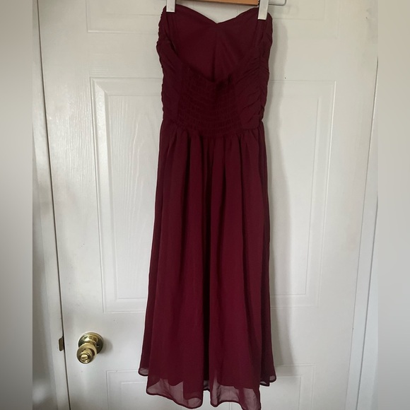 ASOS WEDDING Chiffon Bandeau Midi Dress - Picture 6 of 9